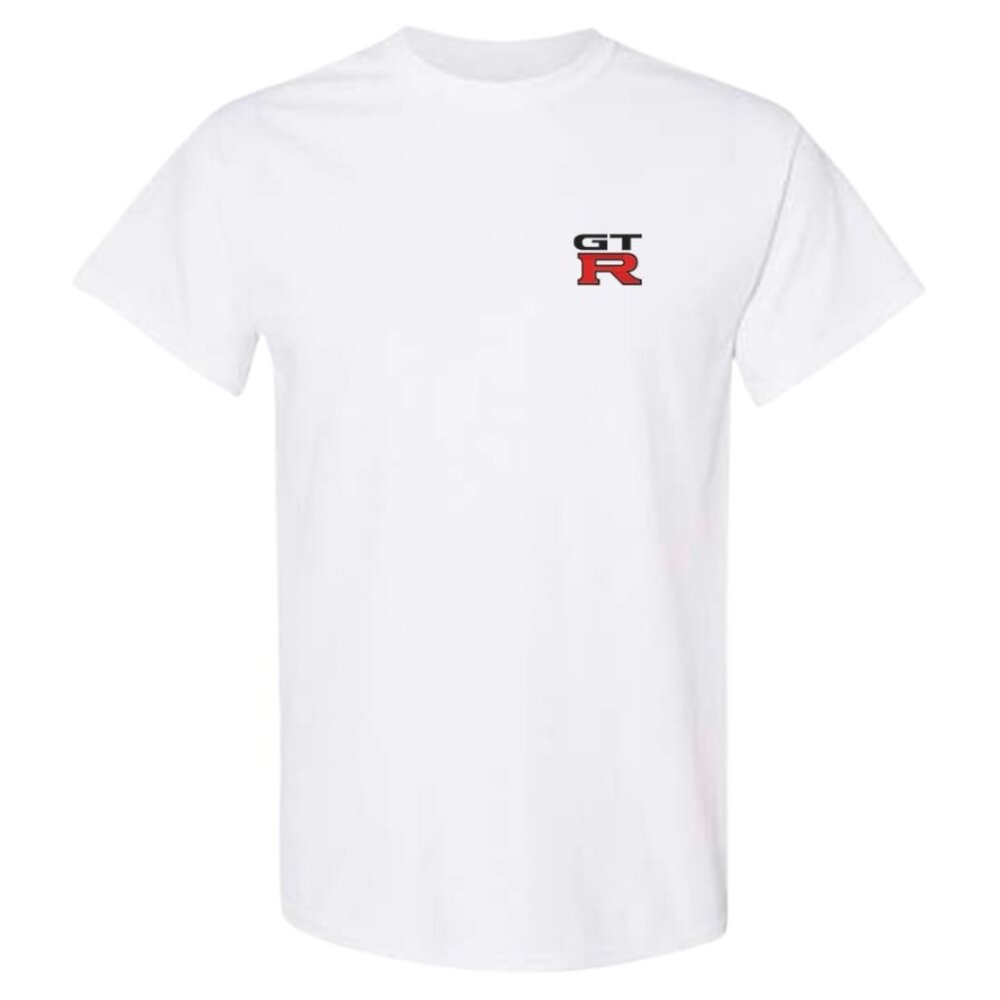 Men’s Nissan GTR Car Logo Embroidered Cotton T-Shirt - White